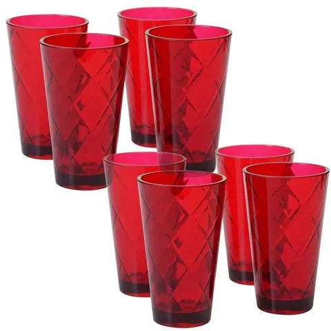 Ruby 20 oz. 8-Piece Acrylic Ice Tea Glass