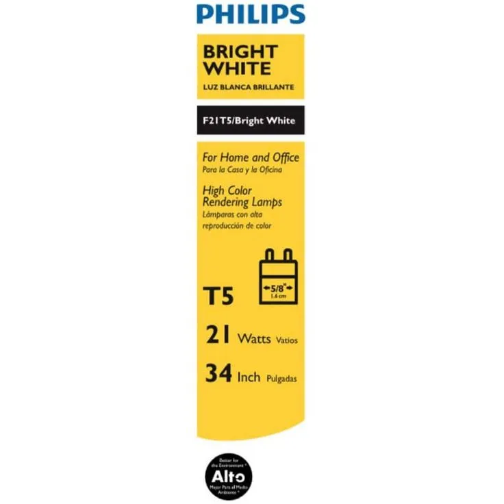 Philips 21-Watt 34 in. Linear T5 Fluorescent Tube Light Bulb Bright White (3000K), photo 2 of 3