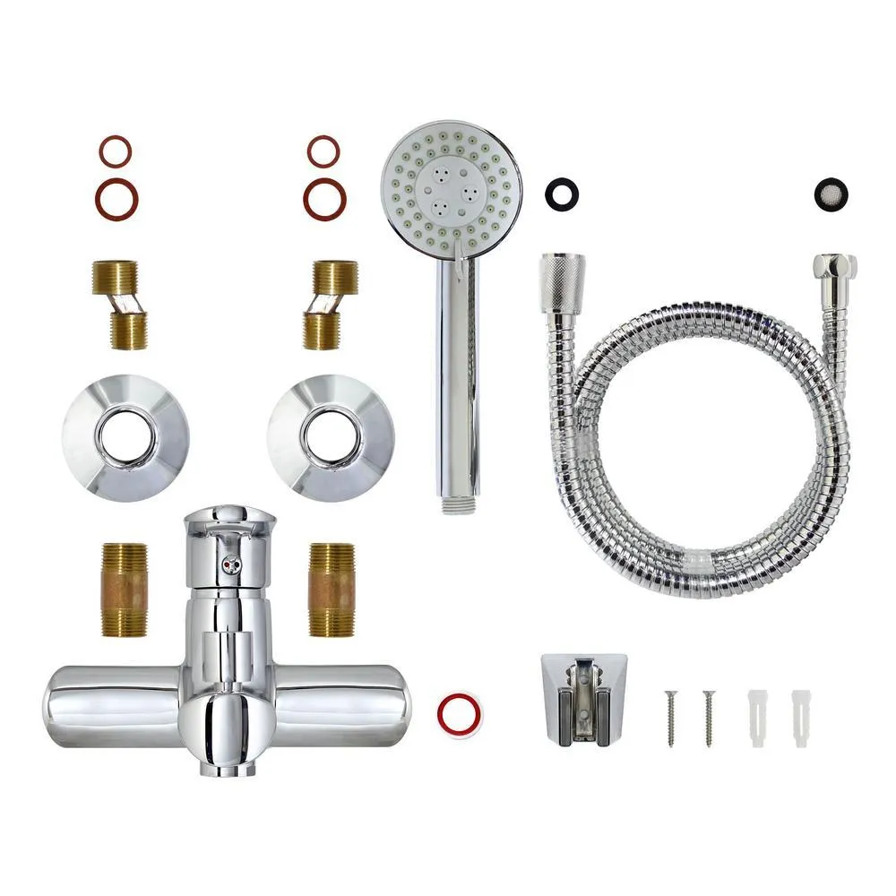 MODONA Oval 6 in. Single-Handle 3-Spray Tub and Shower Faucet with Hand Held Shower in Polished Chrome (Valve Included), photo 4 of 6
