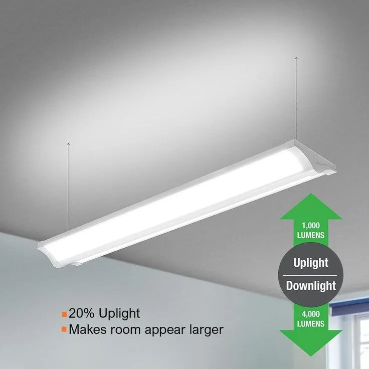 4 ft. 4000 Lumens Indirect Integrated LED White Wraparound Light with Uplight Downlight Feature 4000K (4-Pack), photo 7 of 15