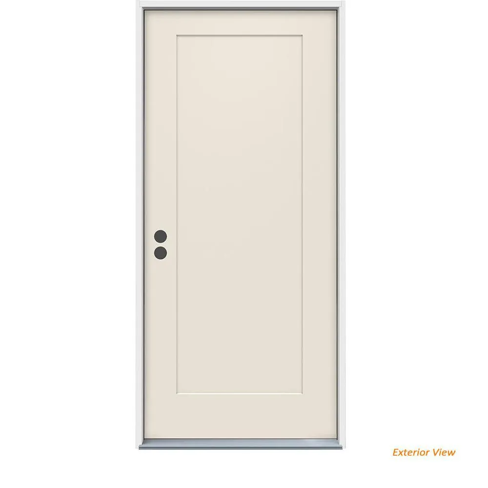 JELD-WEN 32 in. x 80 in. 1-Panel Craftsman Primed Steel Prehung Left-Hand Inswing Front Door, photo 13 of 13