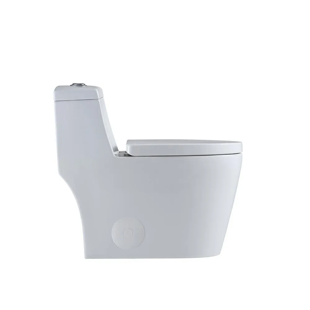 Skirted Modern Design 1-piece 1 Gallon Dual Flush High Efficiency Elongated One-Piece Toilet - Seat Included, photo 4 of 8