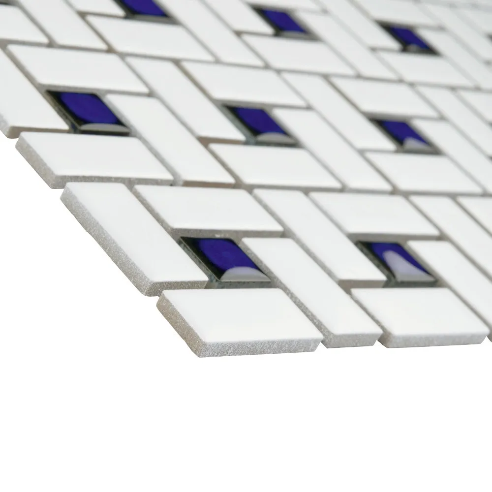 Merola Tile Spiral Blue and White 12-1/2 in. x 12-1/2 in. x 6 mm Porcelain Mosaic Tile (11.07 sq. ft. / case), photo 6 of 8