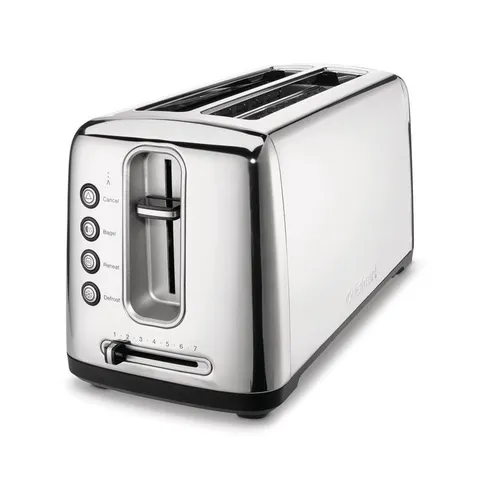 Artisan Bread 2-Slice Stainless Steel Long Slot Toaster with Crumb Tray