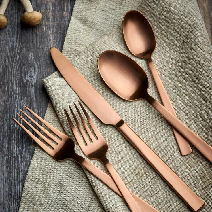 Emma 20-Piece Copper 18/0 Stainless Steel Flatware Set (Service for 4), photo 4 of 6