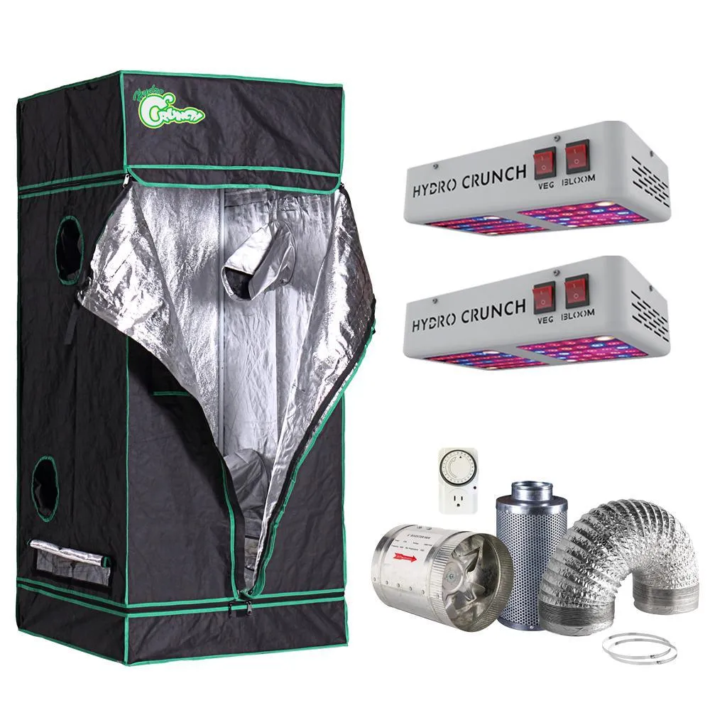 1200-Watt Equivalent Veg/Bloom Full Spectrum LED Plant Grow Light Fixture with Grow Tent and Ventilation System, photo 14 of 19