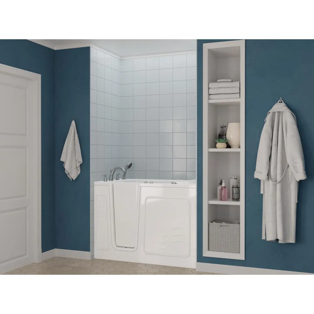 Universal Tubs Safe Premier 52.3 in. x 60 in. x 30 in. Left Drain Walk-In Whirlpool Bathtub in White, photo 3 of 17