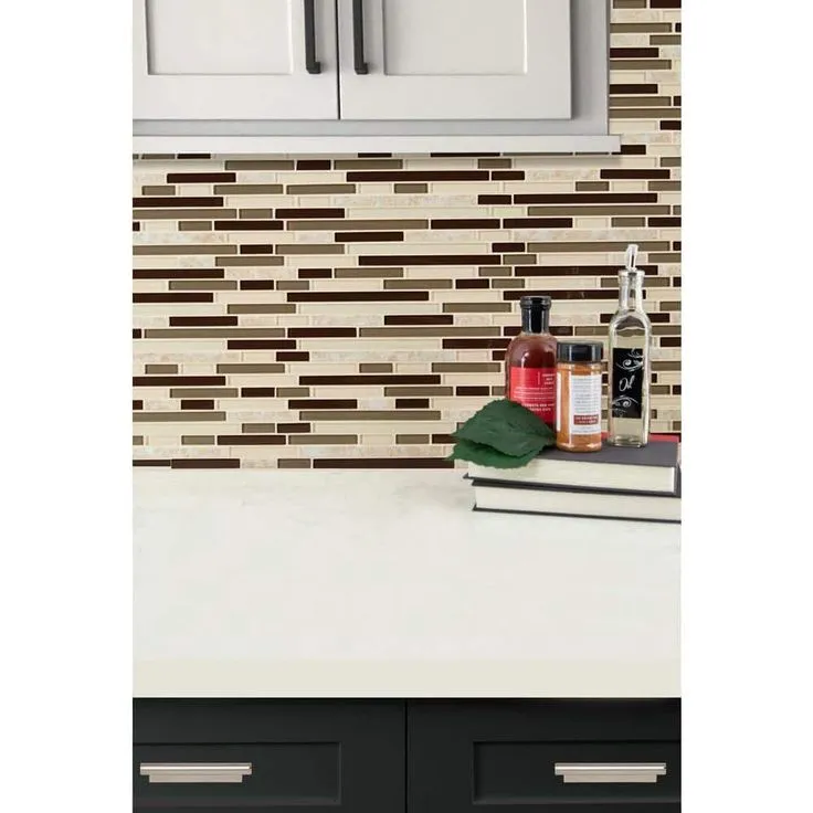MSI Amalfi Cafe Interlocking 12 in. x 12 in. x 6 mm Glass and Porcelain Mesh-Mounted Mosaic Tile (15 sq. ft./case), photo 7 of 7