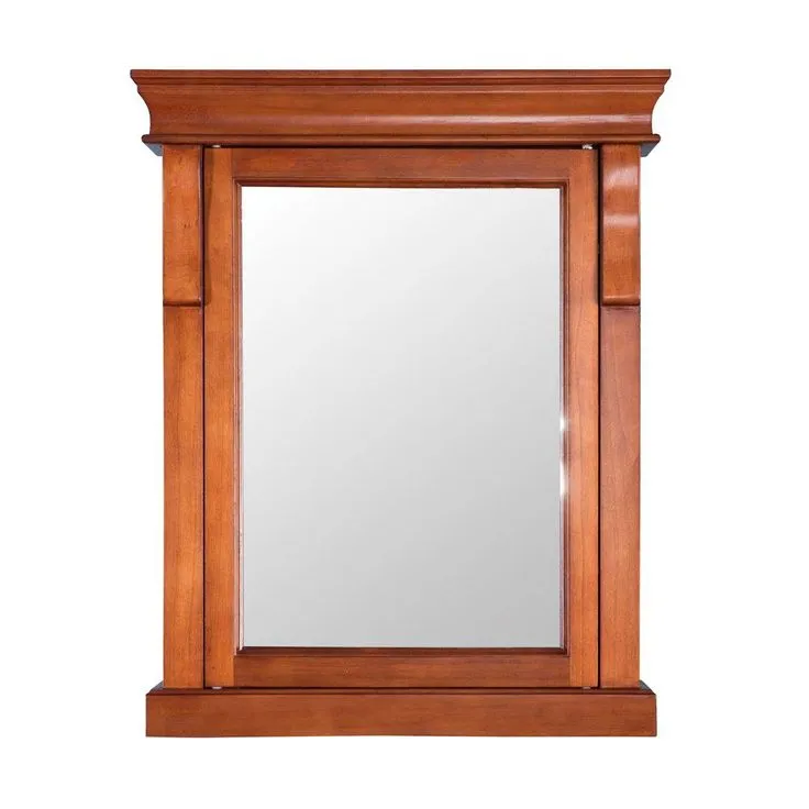 Naples 25 in. W x 31 in. H x 8 in. D Framed Surface-Mount Bathroom Medicine Cabinet in White, photo 3 of 4