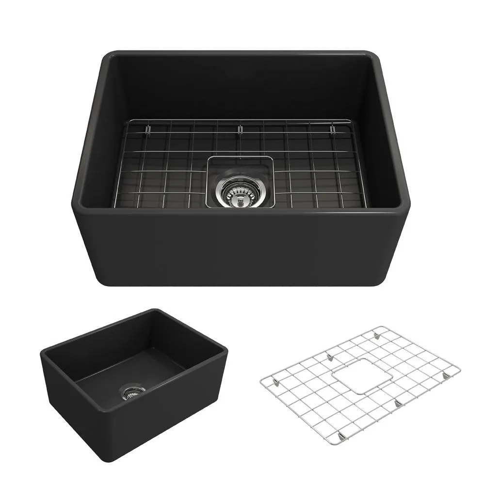 Classico Farmhouse Apron Front Fireclay 30 in. Single Bowl Kitchen Sink with Bottom Grid and Strainer in White, photo 29 of 33