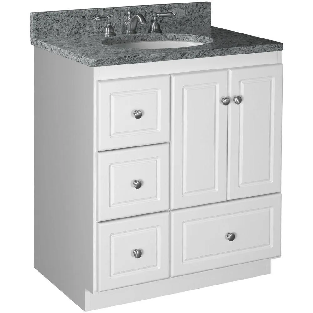 Simplicity by Strasser Ultraline 30 in. W x 21 in. D x 34.5 in. H Bath Vanity Cabinet Only with Left Drawers in Dewy Morning, photo 11 of 12