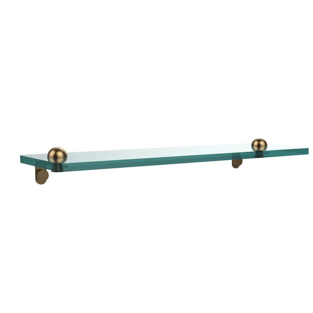 Allied Brass 16 in. L x 2 in. H x 5 in. W Clear Glass Vanity Bathroom Shelf in Satin Nickel, photo 10 of 14