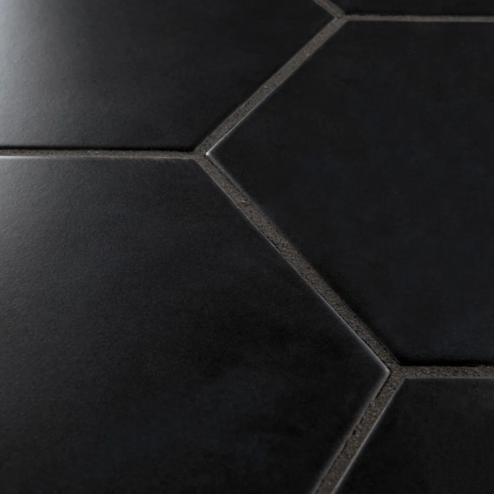 Merola Tile Textile Hex Black 8-5/8 in. x 9-7/8 in. Porcelain Floor and Wall Tile (11.56 sq. ft. / case), photo 8 of 8