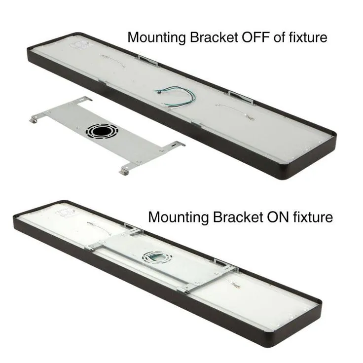 Commercial Electric 4 ft. x 10 in. Deco Matte Black Back-Lit Flat Panel LED Flush Mount 4000 Lumens 3000K 4000K 5000K Dimmable, photo 2 of 10
