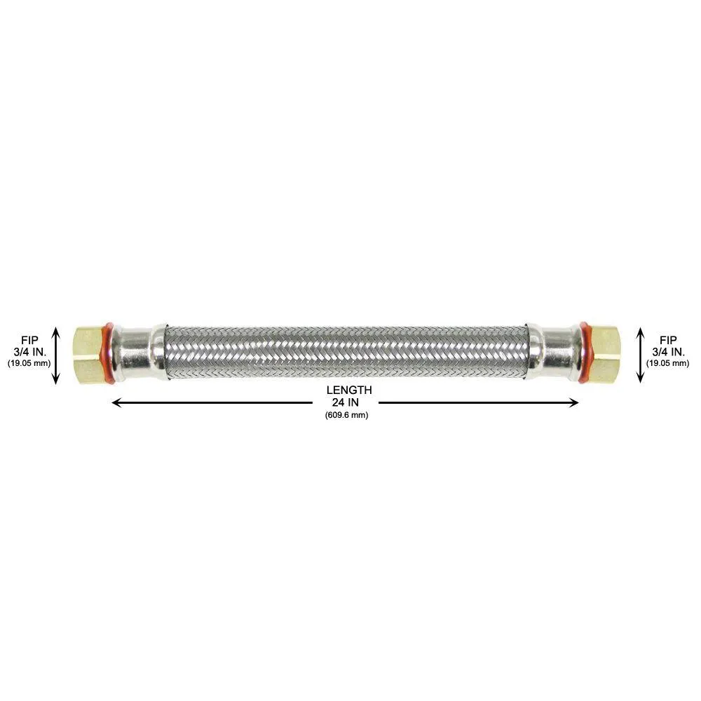 3/4 in. FIP x 3/4 in. FIP x 24 in. Stainless Steel Water Heater Supply Line, photo 2 of 8