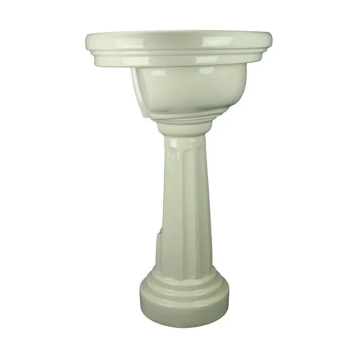 RENOVATORS SUPPLY MANUFACTURING Philadelphia 26 in. Pedestal Sink with Oval-Shaped Vessel China Gloss in Biscuit, photo 8 of 11