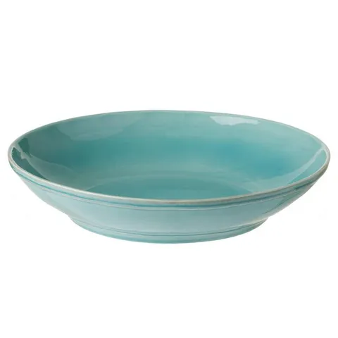 Fontana 13.5 in. 30 fl. oz. Turquoise Ceramic Stoneware Pasta Serving Bowl
