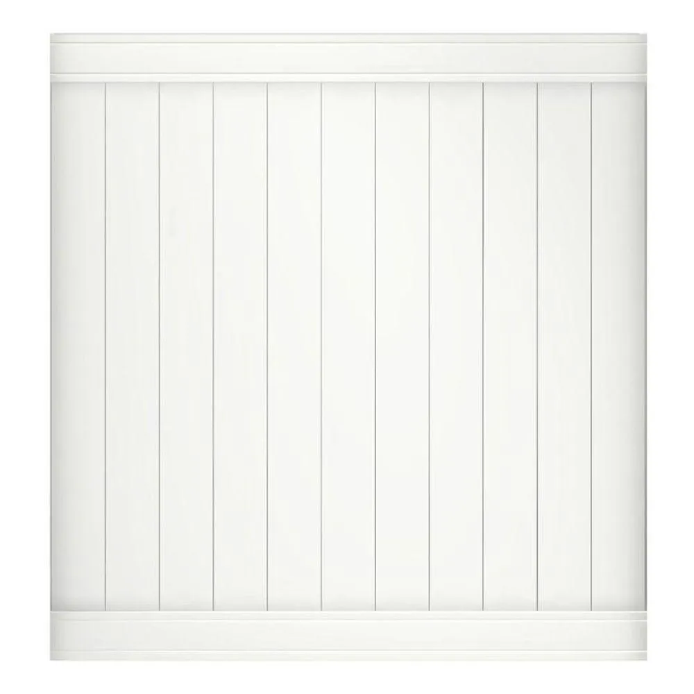 Pro Series 4 ft. H x 8 ft. W Tan Vinyl Woodbridge Privacy Fence Panel, photo 5 of 13