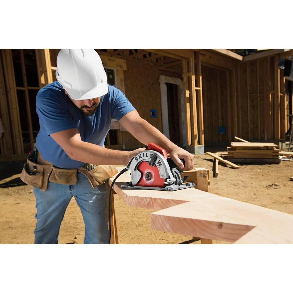 SKILSAW 7-1/4 in. 15 Amp Corded Electric Magnesium Side Winder Circular Saw with Brake with 24-Tooth Diablo Carbide Blade, photo 4 of 7