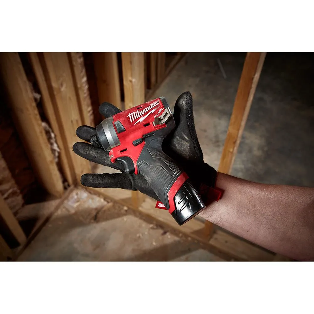 M12 FUEL 12-Volt Lithium-Ion Brushless Cordless 1/4 in. Hex Impact Driver Kit with Free M12 LED Flood Light, photo 10 of 14