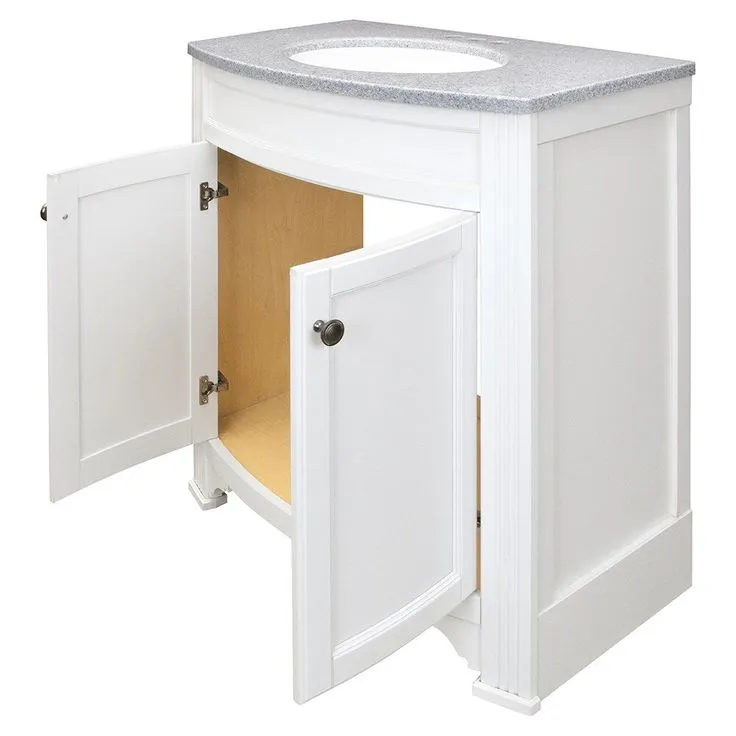Style Selections Delyse 30-in White Single Sink Bathroom Vanity with Pepper Solid Surface Top, photo 8 of 9
