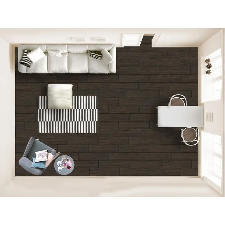 Florida Tile Home Collection Burlington Walnut 6 in. x 24 in. Porcelain Floor and Wall Tile (14 sq. ft. / case), photo 6 of 6