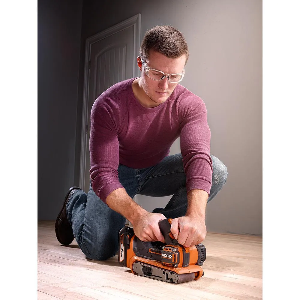 RIDGID 18-Volt Cordless Brushless 3 in. x 18 in. Belt Sander with 1.5 Ah Lithium-Ion Battery, photo 8 of 11