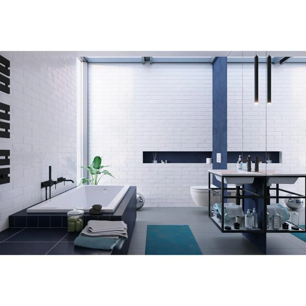 Swiss Madison Ivy Wall Hung Elongated Toilet Bowl Only 0.8/1.28 GPF Dual Flush in White, photo 9 of 14
