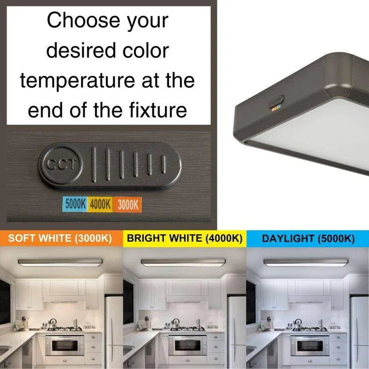 Commercial Electric 4 ft. x 10 in. Blackened Steel Back-Lit LED Panel Light 4000 Lumens 3000K 4000K 5000K Dimmable Kitchen Lighting, photo 10 of 10