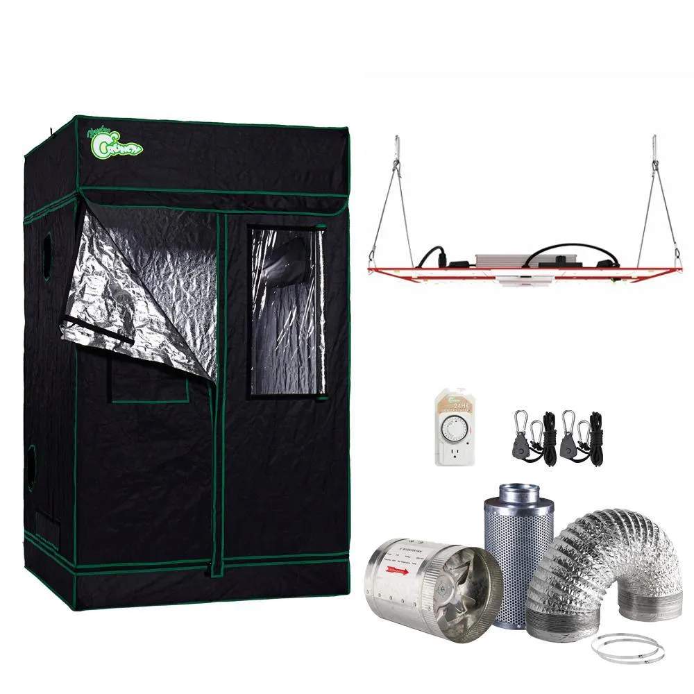 1200-Watt Equivalent Veg/Bloom Full Spectrum LED Plant Grow Light Fixture with Grow Tent and Ventilation System, photo 12 of 19