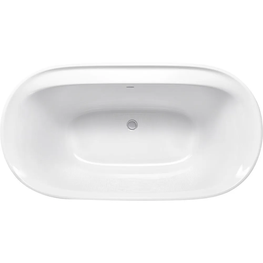 Spectacle 60 in. x 32 in. Acrylic Oval Freestanding Bathtub with Overflow and Drain, photo 3 of 13