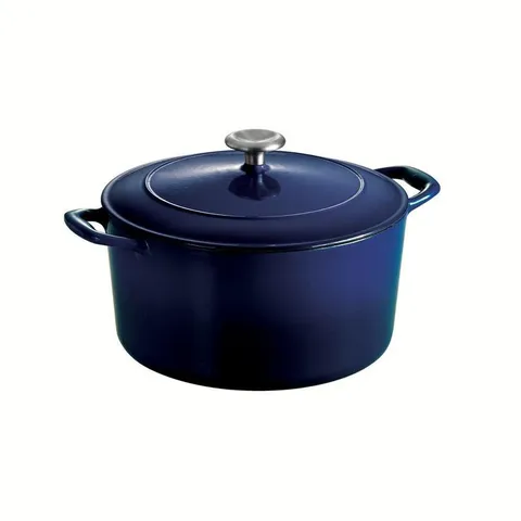 Gourmet 6.5 qt. Round Porcelain-Enameled Cast Iron Dutch Oven in Gradated Cobalt with Lid