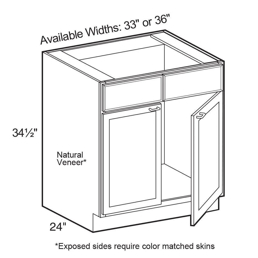 Vesper White Shaker Assembled Plywood 36 in. x 34.5 in. x 24 in. Sink Base Kitchen Cabinet with Soft Close, photo 2 of 10