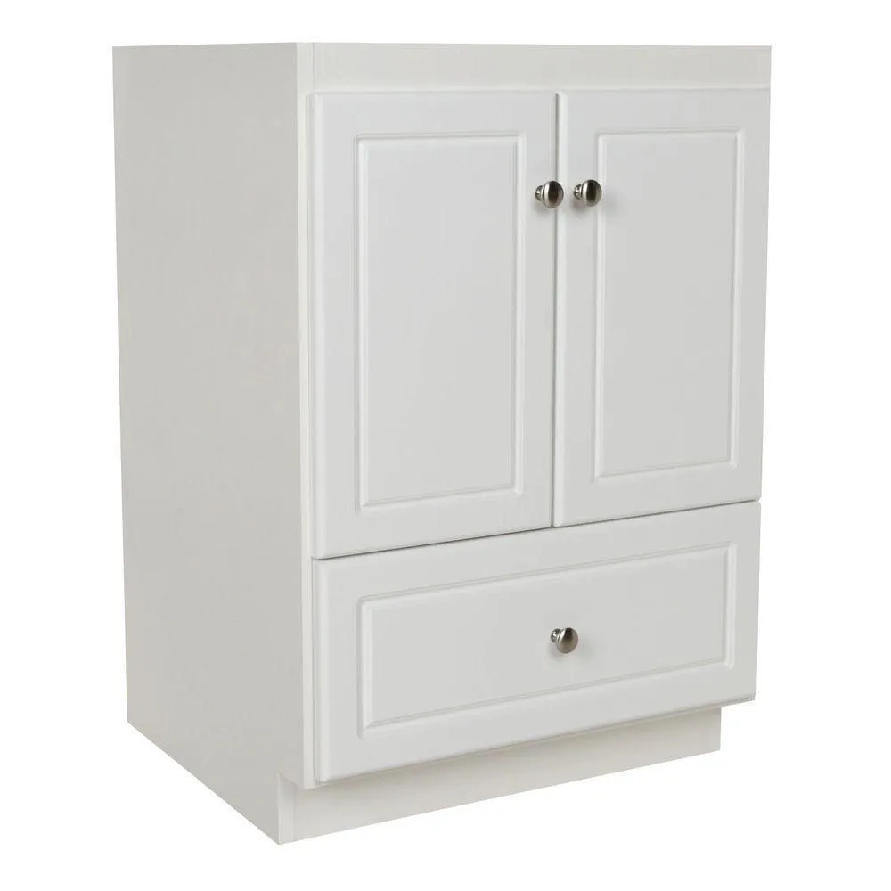 Ultraline 60 in. W x 21 in. D x 34.5 in. H Vanity for Center Basin Cabinet Only in Satin White, photo 34 of 42
