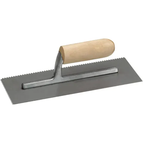4-1/2 in wide · 11 in long Steel Notched Trowel with Wood Handle