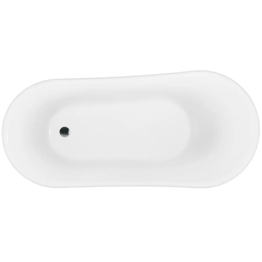 60 in. Acrylic Single Slipper Clawfoot Non-Whirlpool Bathtub in Glossy Gold Foil, photo 6 of 7