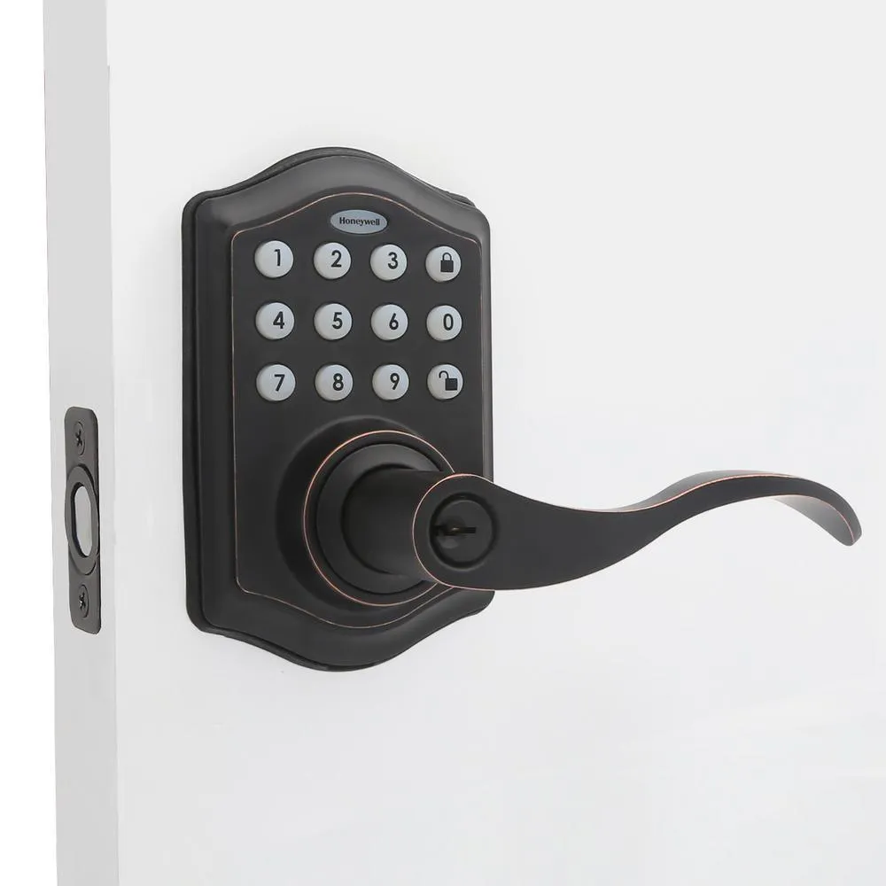 Satin Nickel Keypad Electronic Door Lever Entry Lock, photo 6 of 7