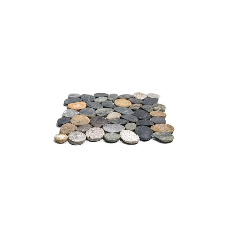 Cruz Bay Sliced Pebble Tile River Grey 11-1/2 in. x 11-1/2 in. x 9.5 mm Mesh-Mounted Mosaic Tile (10.12 sq. ft. / case), photo 7 of 11