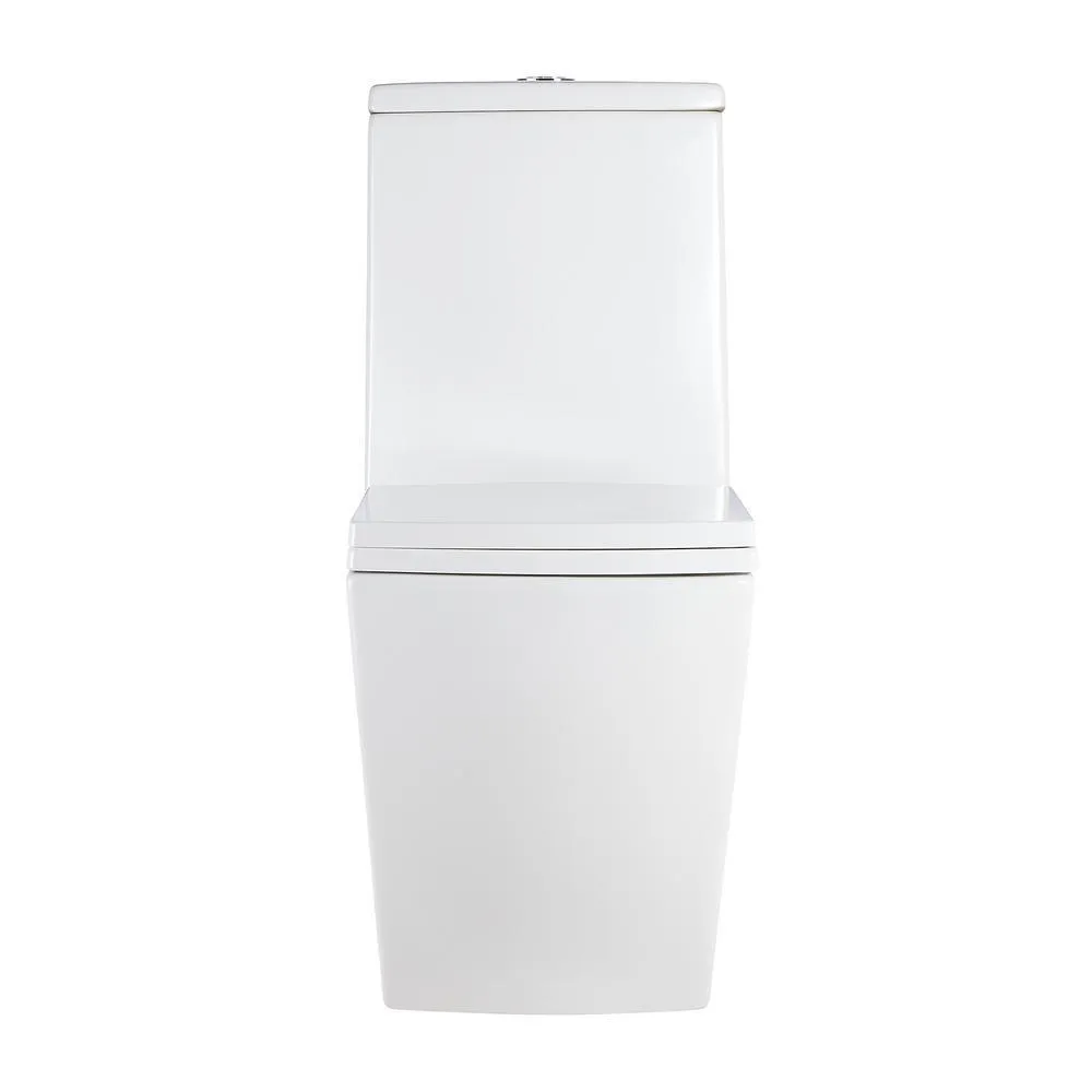 1-Piece 1.28 GPF Dual Flush High Efficiency Elongated Toilet in White, Seat Included, photo 2 of 7