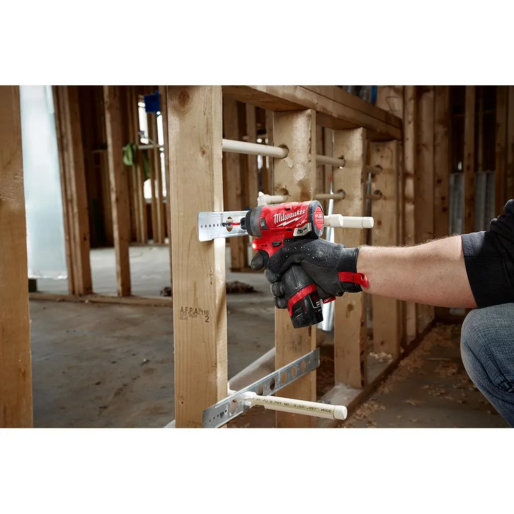 M12 FUEL 12-Volt Lithium-Ion Brushless Cordless 1/4 in. Hex Impact Driver Kit with Free M12 LED Flood Light, photo 13 of 14