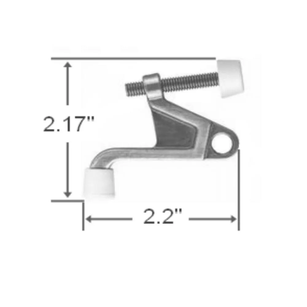 2-1/4 in. x 2-1/8 in. Satin Nickel Jumbo Hinge Pin Door Stop Value Pack (10 per Pack), photo 3 of 3