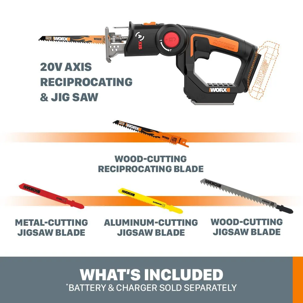 POWER SHARE 20-Volt Axis Cordless Reciprocating and Jig Saw (Tool Only), photo 12 of 13