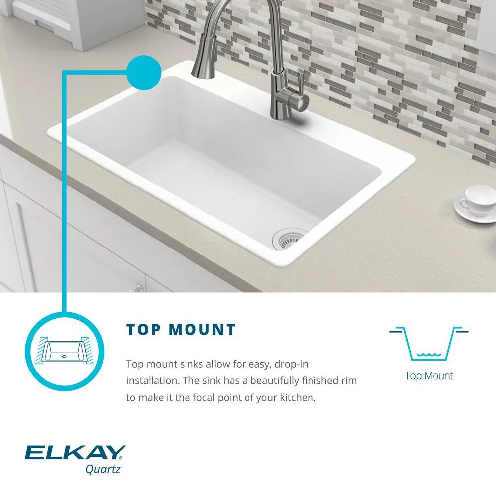 Quartz Classic Perfect Drain Drop-In 25 in. Laundry Sink in Gray, photo 6 of 6