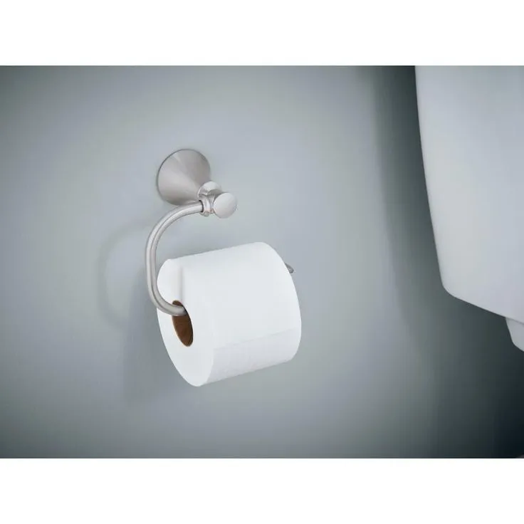 Delta Valdosta Satin Nickel Surface Mount Single Post Toilet Paper Holder, photo 2 of 8