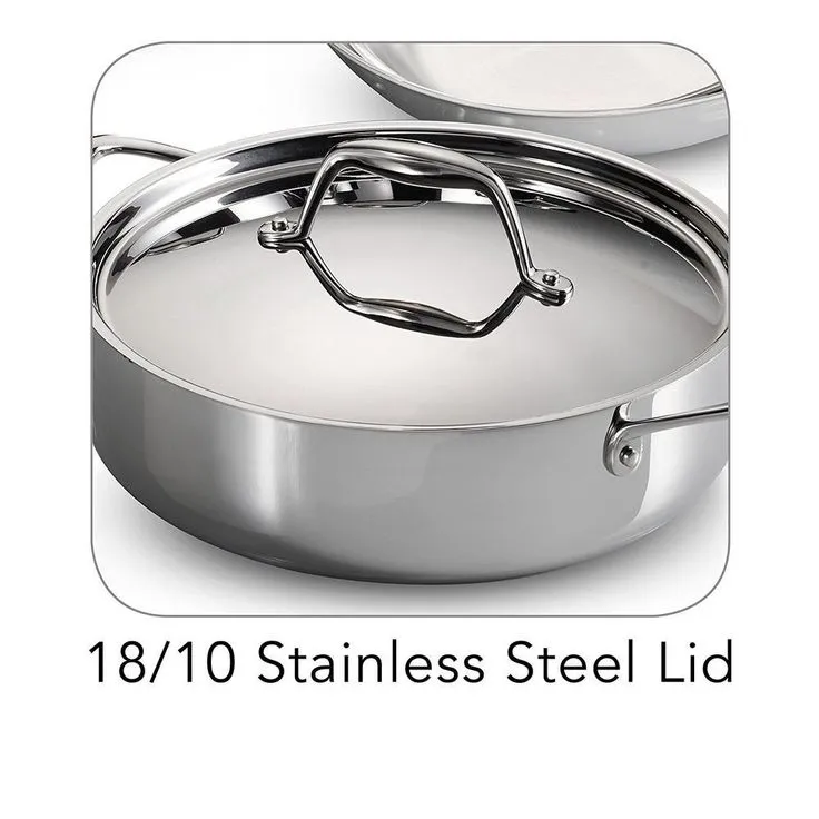 Gourmet Tri-Ply Clad 10-Piece Stainless Steel Cookware Set, photo 3 of 11