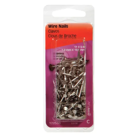 Stainless Steel Wire Nails, 17 Ga x 3/4 in, 2 oz