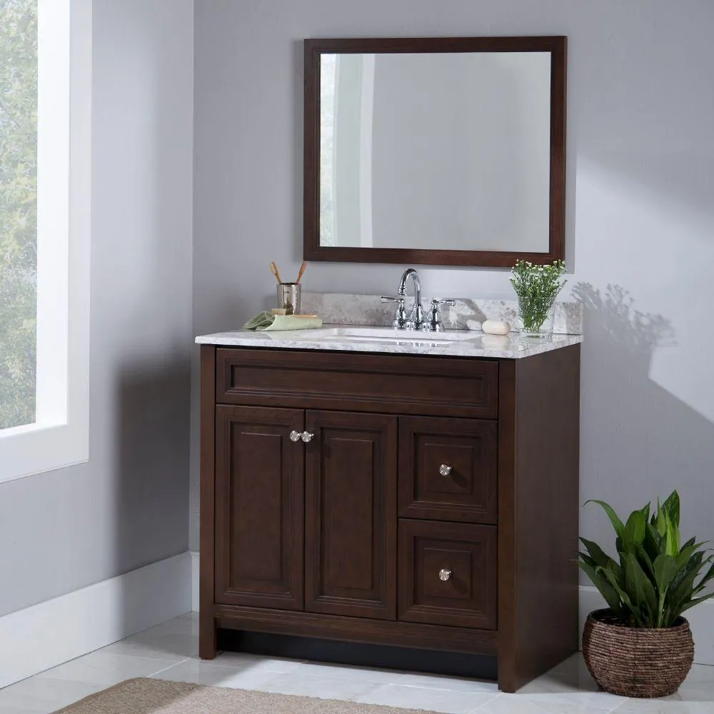 Brinkhill 36 in. W x 34 in. H x 22 in. D Bath Vanity Cabinet Only in Cognac, photo 2 of 47