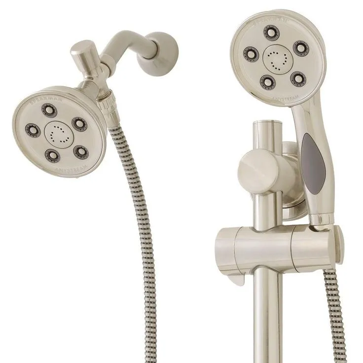 Speakman 3-spray 3.75 in. Dual Shower Head and Handheld Shower Head in Brushed Nickel, photo 2 of 2