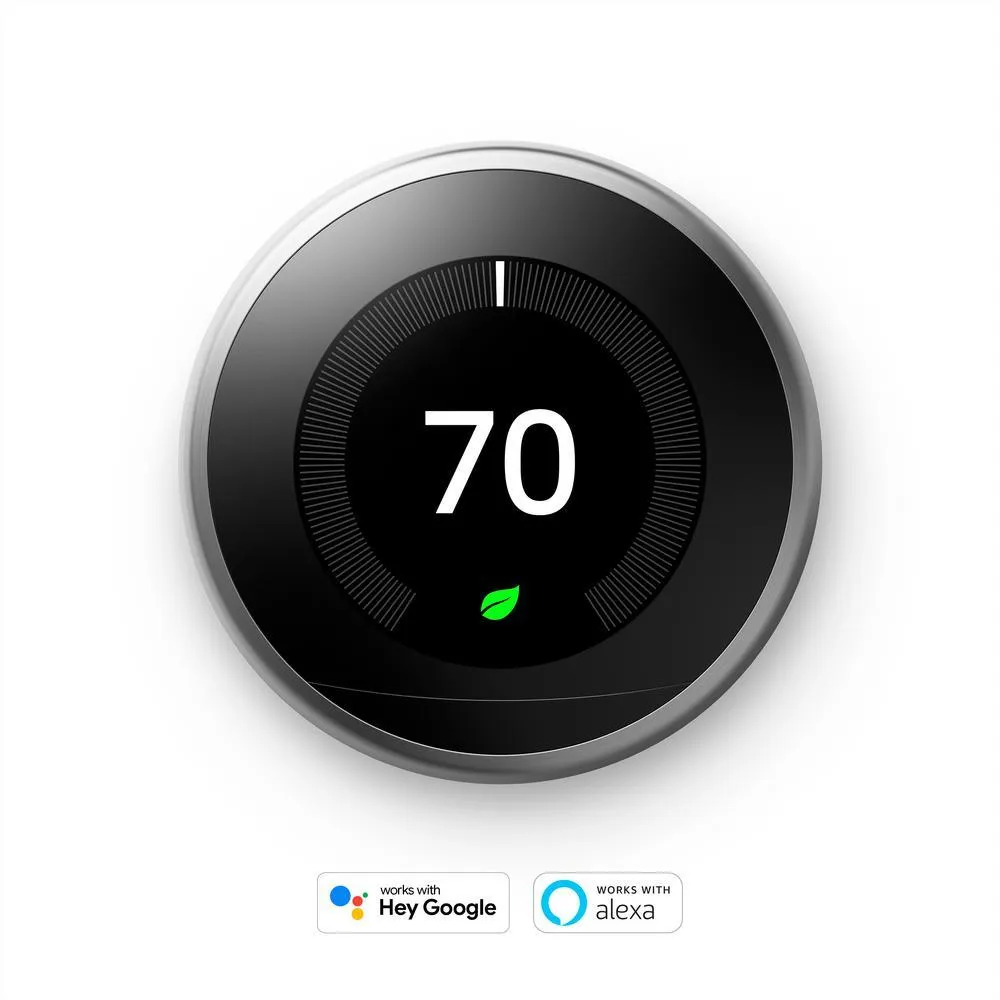 Nest Learning Thermostat 3rd Gen in Stainless Steel (2-Pack), photo 3 of 24