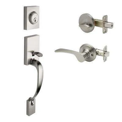 Satin Stainless Grade 2 Interconnect Entry Lever Door Handleset